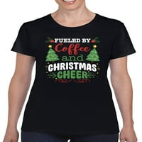Kafa i božićna Cheer majica - Dizajni za žene - Žene Male