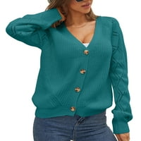Ženski džemper sa klipnim klipnim klinovima Klintni džemper Cardigan Ležerni poklopac s ramenima s ramenima