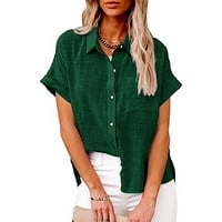 Opružni vrhovi za ženska bluza s kratkim rukavima i košulja za prodaju Ženska vrhova Modna majica na