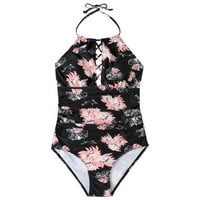 SkPabo Ženski jedno kupaći kostim V izrez Tummy Control Cross Wintage kupaći kostimi kupaći odijela