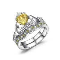 Yuehao prstenovi poklon bijeli kameni nakit ručno rađeni ručni prsten za ručni prsten za vjenčanje prstenovi
