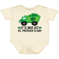 Inktastic 1. ul Patricks Day Građevinski kamion Shamrocks Poklon Baby BodySuit
