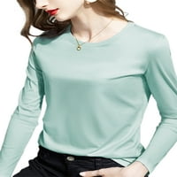 Sexy Dance Women Majica Dugi rukav Tee V izrez T Majica Plain Tops Dailyer Tunic Bluza Green V izrez