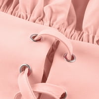 Cleance ženske bluze Dressy dugih rukava od pune bluze casual ženske modne bluze posade, ružičasta,