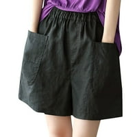 Ljetne modne kratke hlače za žene elastične kratke hlače Čvrsti džep struk labave hlače