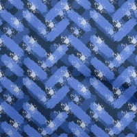 Onuone pamuk poplin srednje plava tkanina apstraktna šivaća tkanina od dvorišta otisnuta DIY odjeća