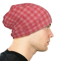 Beanie kape za muškarce i žene, crvena srca Ljubavi karirani uzorci odrasli unisni pleteni šešir Zimska