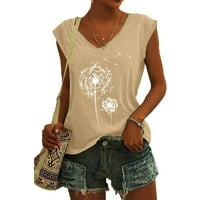 Ženska majica Žene Ležerne prilike Cap rukav majice Osnovne ljetne vrhove V izrez Loose T majice za