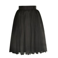 Rbaofujie suknja za žene Crna suknja Žene visokokvalitetne naborane gaze Duljina koljena suknja Odrazenska