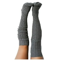 LazyBaby Wogle Bedrine visoke čarape Dugi pletene tople debele visoke bogoslovne čarape