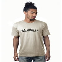 Daxton Premium Basic Crew vrat kratkih rukava majica Gradovi Nashville Pismo - OAT crno-x