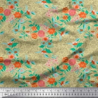 Soimoi pamučni dres tkanina vrtlog, lišće i kamelija cvjetna tkanina za ispis u dvorištu široko