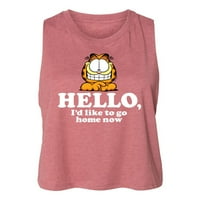 Garfield - Hello Go Home Now - Juniors Cropped Racerback Tank top