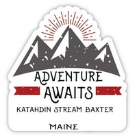 Katahdin Stream Baxter Maine suvenir Vinil naljepnica za naljepnicu Avantura čeka dizajn