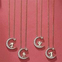 Zabava u trendovskom lančanu ogrlicu, personalizirana privjesak ogrlica srebrna traka Egirl dugačak