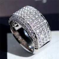 Prstenovi za žene Djevojke umetnule polukružuju puni dijamantski dijamantski memorijalni zircon memorijalni