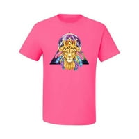 Lion Throne King Crown Ljubitelj ljubavi Muška grafička majica, Neon Pink, 4xL