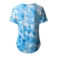 Half Majica Žene Ljeto Top kratkih boja Modni vrhovi rukava majica V-izrez V-izrez Bouse Bluza plus