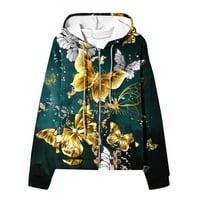 Ženski zip up hoodie, duksevi za jesen za žene zip up dukseve prevelike dukseve Y2K odjeća casual jakna