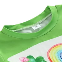 Rejlun Girls Pant set djetelina Print Top + flašene hlače Outfit Contect Comfy ljetne odjeće Slatko
