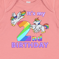 Inktastic To je moj drugi rođendan Unicorn Daft Baby Boy ili Baby Girl Bodysuit