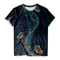 Ljetne ženske košulje Ženska moda Ležerne prilike, okrugli vrat Kratki rukavi tiskani majica crni xxxxl