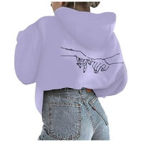 Duksevi za žene grafičko pismo Ispis Grafički casual pulover Loove majica Lagane vrhove