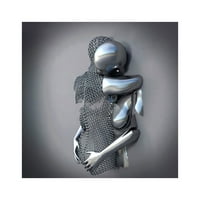 Ljubav Heart 3D zidni umjetnički dekor metalna figura statua umjetnička platna slikanje viseći platno
