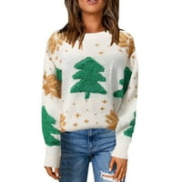 Ženski džemper Božićno drvce Ispisuje visoke vrat dugih rukava dukseri duksevi duksevi vrhovi