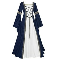 AWDENIO MIDI haljine za žene čišćenje modnih ženskih patchwork casual vintage podne duljine gotike Cosplay