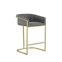 Artlia Moderni tapecirani brojač po visini ručni nosači stolice za ručavanje sa zlatnim okvirom, set