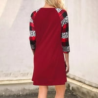 Ležerne haljine za ženska haljina za sunčanje izrezana crvena rukav tiskani crveni xxl