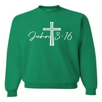 Divlji Bobby John 3: Cross Inspirational Christian Unise Crewneck Grafički džemper, Kelly, XX-Large