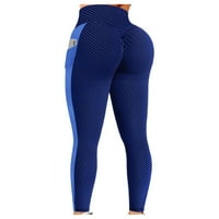 Tajice za žene Tummy Control Fitness Yoga Pant Blue XL