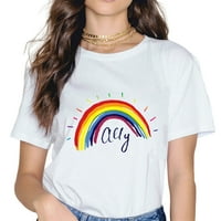 Ally Pride Žene Modni kratki rukav Ležerni okrugli vrat Ally Poklon majica