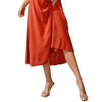 Ženske remene Boho Plain Spaghetti Cami bez rukava narančaste haljine za materinstvo S