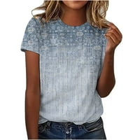 Ljetni vrhovi kratkih rukava za žene Trendy Ležerne prilike cvjetne grafičke majice Bluzes plus veličina