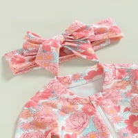 Wakeuple Ljeto Kids Dječji kupaći kostimi Bodysuit Flamingo cvjetni print patentni zatvarač s dugim