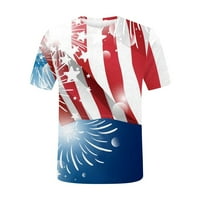 EFSTEB T majice za žene labave fit American Flag Star Striped ispisane tunike Trendy Ljeto kratkih rukava