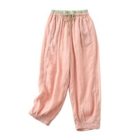 Ženske hlače za odjeću Elastični tanki pamuk toplo opušteno elegantno mešanje ružičasta obično se koristi