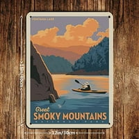 Vintage retro putni nacionalni park za dimne planine Retro postera metalni limenki znak Chic Art Retro