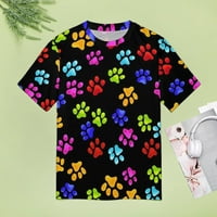 Boja šapa za pse Ispisuje ženske ljetne vrhove casual kratkih rukava smiješna tiskana grafička majica