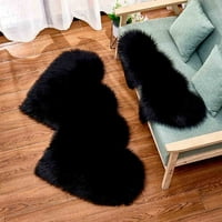 Yubnlvae tepih vuna imitacija ovčjeg prostirke non kliznite spavaće sobe shaggy tepih prostirke crne