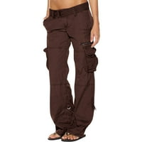 Teretne hlače sa visokim strukom Žene Baggy Ravne široke nogalne hlače Ležerne prilike labave pantalone