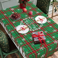 Božićne karirane stolnjak, bivolo plairani snežni božićni stolni stol, vodootporni poklopac za pranje za pranje za božić, zimu, odmor, crvena
