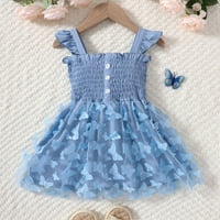 Djevojčice za mališane haljine Ljetni tinejdžeri za bebe oprugu Print Ruffle Tulle Butterflyness princeza