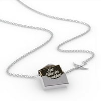 Clatnet ogrlica klasični dizajn Jedite tortu za doručak u srebrnom kovertu Neonblond