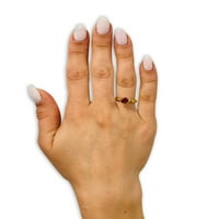 Ruby Wedding Ring - Solitaire Vjenčani prsten - Dame CZ prsten - Žuti zlatni prsten - pasijans, 8