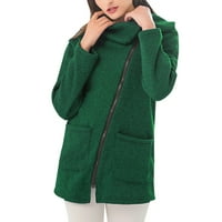 Shomport Winter kaput za ženske casual rever ovratnik puni patentni kopč runa sa džepovima s jednim