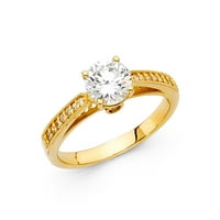 Jewels 14k žuti zlatni okrugli kubični cirkonijski CZ zaručničke prstene veličine 6